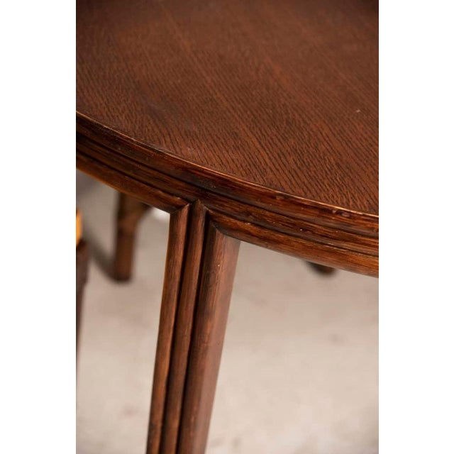 Wood Extendable Round Table and Rattan Chairs from Mc Guire, 1970s, Set of 5 For Sale - Image 10 of 18