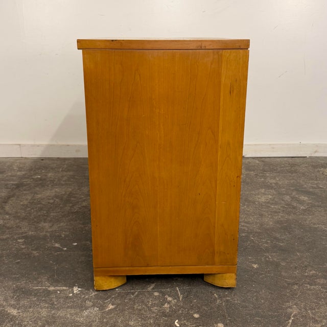 Mid Century John Widdicomb Walnut Sideboard Chest With Sliding Doors For Sale - Image 10 of 10