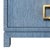 Matthew Izzo Home Cole Light Blue Dyed Grasscloth Two Drawer Side Table/Nightstand With Glass Top and Large Satin Brass Square Hardware For Sale In New York - Image 6 of 10
