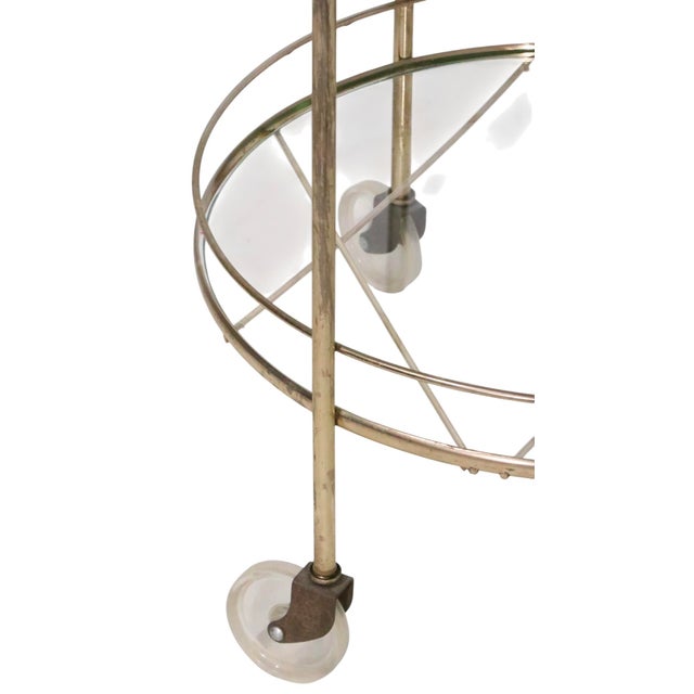 Mid Century Hollywood Regency Rolling Bar Serving Cart For Sale In New York - Image 6 of 12