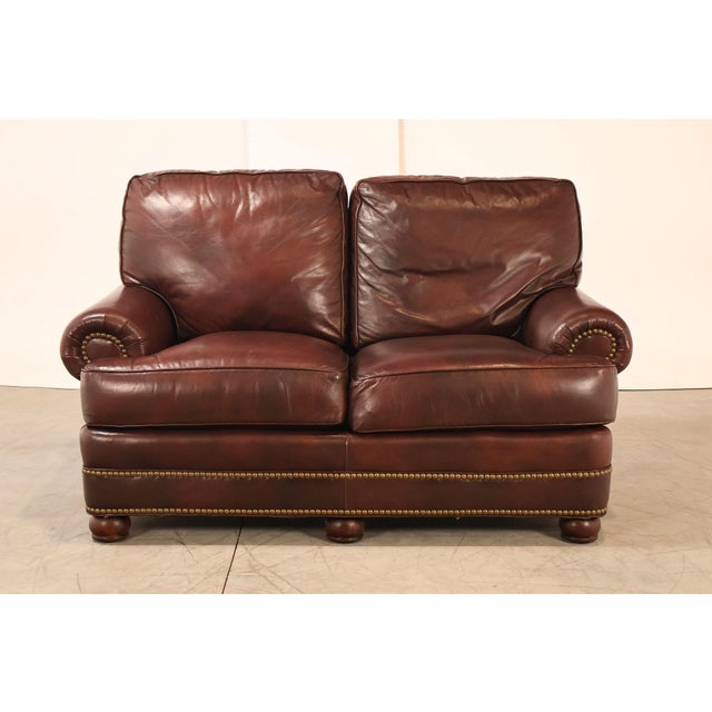 Hancock & Moore Traditional Leather Loveseat For Sale - Image 10 of 18