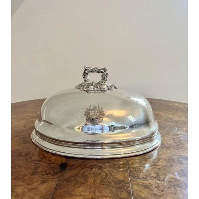 Victorian Silver Plated Meat Cover, 1880s For Sale - Image 6 of 6
