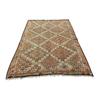 Embroidered Kilim Rug - 79.5" X 124.5" For Sale