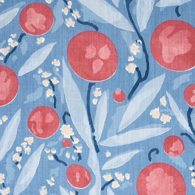 Contemporary Sample - Schumacher Mirabelle Fabric in Berry & Blue For Sale - Image 3 of 5