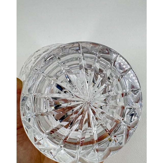 1960s Elegant Vintage Cut Crystal Decanter - Starburst & Pinwheel Design For Sale - Image 4 of 7