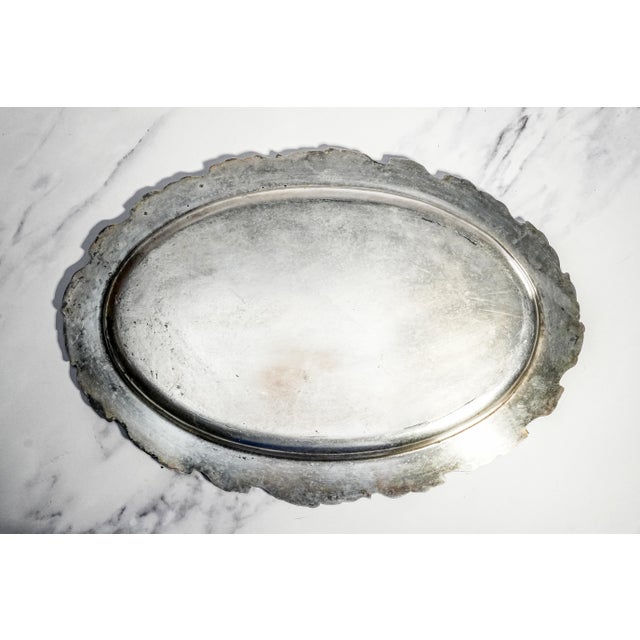 Amazing Large Antique Silverplate Regatta Trophy Presentation Tray Nautical Home Decor For Sale - Image 12 of 13