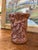 Vintage Red Wing Pottery Brown Glazed Floral Relief Vase For Sale - Image 4 of 10