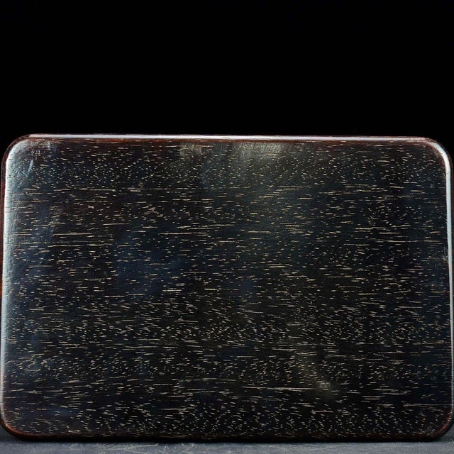 Vintage Zitan Wood Tray With Mother-of-Pearl "Magpie on Plum" Inlay For Sale - Image 9 of 9