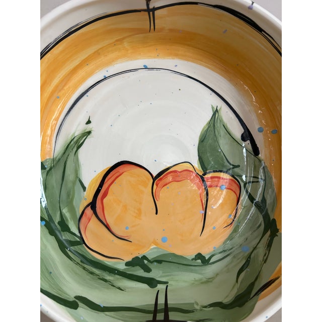 Ceramic Large Studio Pottery Hand Painted Serving Bowl by Donna Toohey For Sale - Image 7 of 8