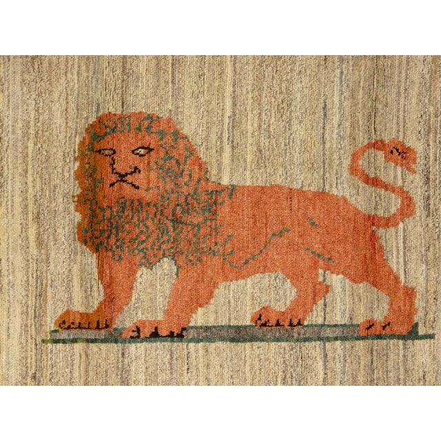 1980s Vintage Persian Hand-Knotted Gabbeh Rug 3'3" X 4'11" For Sale - Image 5 of 5