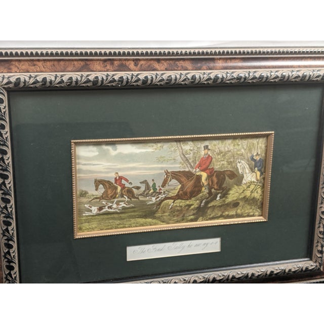 Forest Green Late 20th Century Bombay Private Collection “The Find: Tally-Ho Away O-O” Equestrian Artwork For Sale - Image 8 of 11