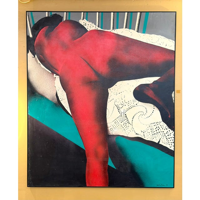 Nude Figurative Compostion, 1972, Oil Painting on Canvas For Sale - Image 8 of 8