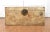 An antique Chinese export cream or blond parchment leather trunk, c. 1900. Wood underneath the parchment. Darkened brass...