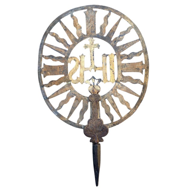 Religious Austrian Processional Cross Antique For Sale - Image 3 of 6