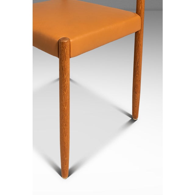 Set of Four (4) Restored Mid-Century Danish Modern Dining Chairs in Teak & Leather Attributed to Poul M. Volther for Frem Røjle, Demark, C. 1960's For Sale - Image 17 of 18