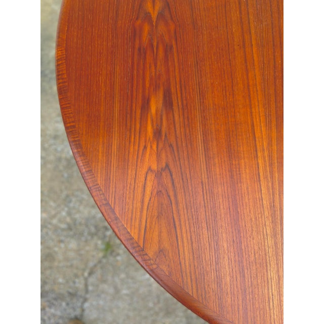Brown Sorø Stole Danish Extendable Teak Round/Oval Dining Table | Fold-Down Ladder Leg For Sale - Image 8 of 12