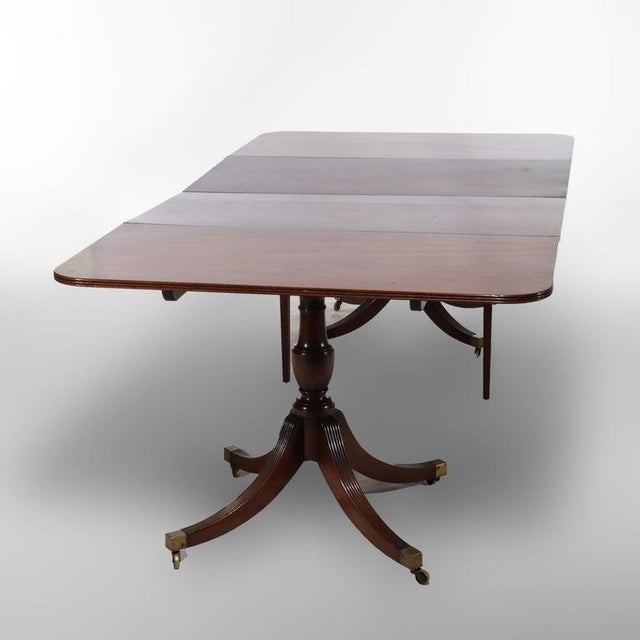 Duncan & Phyfe Style George III Mahogany Banquet Table With Three Leaves C1820 For Sale - Image 12 of 17
