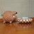Ceramic Piggy Bank and Candleholder attributed to Zeuthen Ceramic Workshop, Copenhagen, Denmark, 1960s, Set of 2 For Sale - Image 7 of 13
