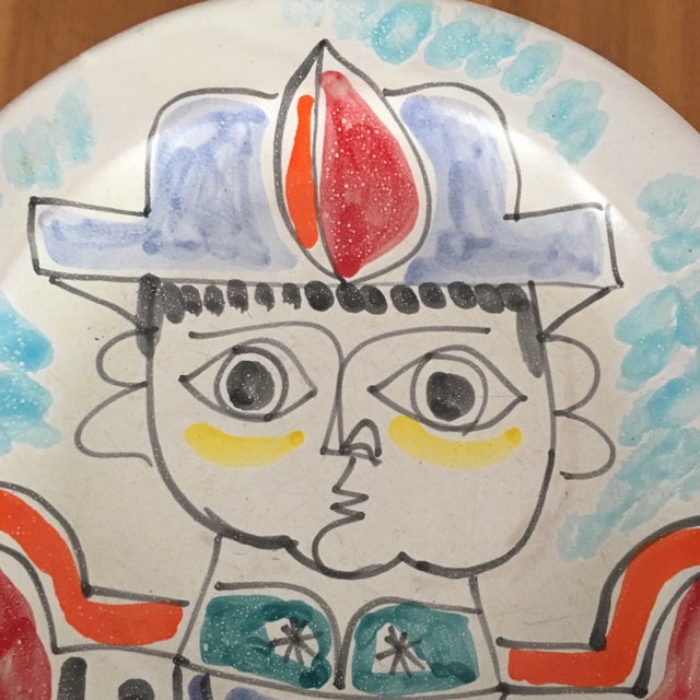 Mid-Century Modern DeSimone Mi- Century 10 " Pottery Charger For Sale - Image 3 of 10