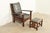 Mission Stickley Mission Oak Arts & Crafts Bow Arm Lounge Chair With Ottoman For Sale - Image 3 of 12