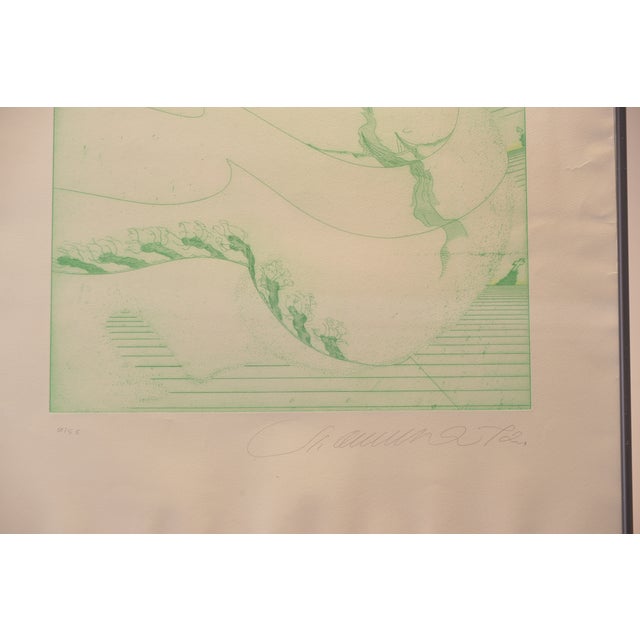 Stefan Wewerka, Drypoint Etchings, Hand-Colored, 1972, 7 Pieces, No. 51/55 For Sale - Image 9 of 18