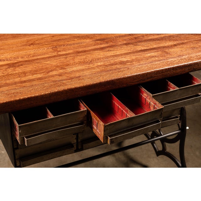 Wood Antique Butcher Block Kitchen Island For Sale - Image 7 of 9