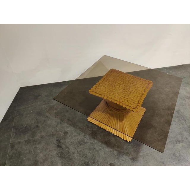 Bamboo Coffee Table from McGuire, 1980s For Sale - Image 9 of 11
