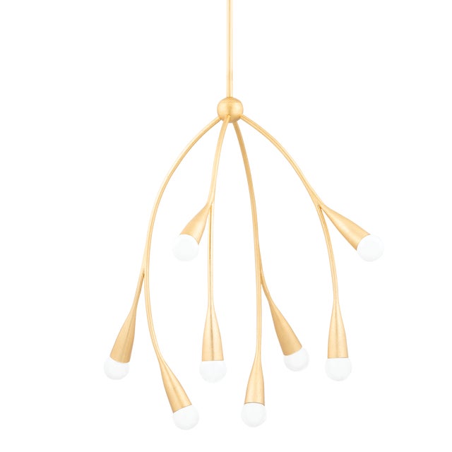 Mitzi Elsa 8-Light Chandelier, Gold Leaf For Sale
