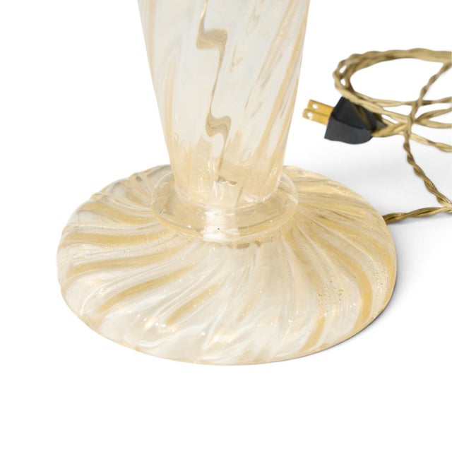 White Mid 20th Century John Hutton for Donghia Ondoso Mid Century Murano Glass Lamp - Pair For Sale - Image 8 of 9