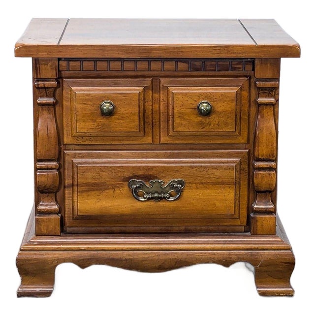 Vintage Sumter Furniture Two Drawer Nightstand For Sale