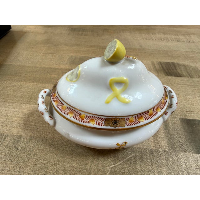 Mid 20th Century Herend Porcelain Chinese Bouquet Covered Dish With Lemon Finial For Sale - Image 11 of 12