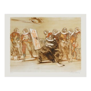 1985 Claude Weisbuch Le Peintre Et Son Modèle Signed Lithograph For Sale
