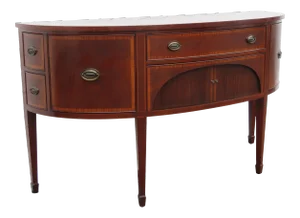 Mahogany Inlay Demilune Long Server Sideboard Credenza Bathroom Vanity