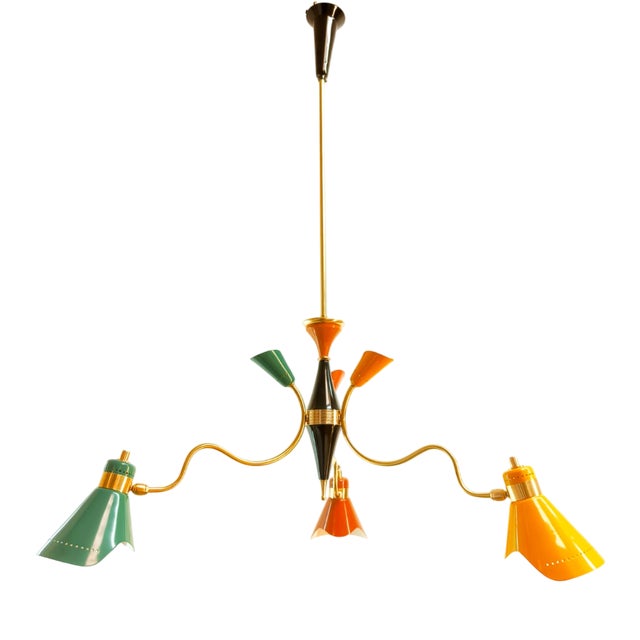 Pendant with Adjustable Multicolor Domes For Sale