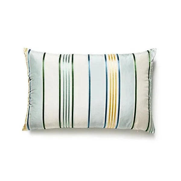 Traditional The House of Scalamandré Charlotte Stripe Lumbar Pillow, Celadon For Sale - Image 3 of 3