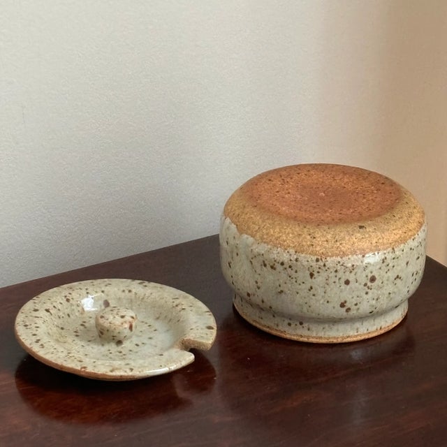 Vintage Studio Pottery Salt Cellar / Sugar Bowl For Sale - Image 9 of 12
