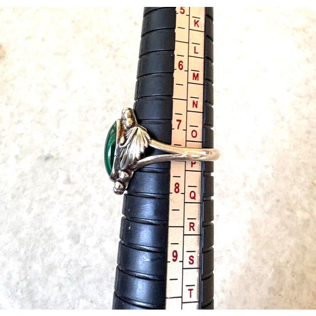 American Sterling, Silver, and Malachite Ring For Sale - Image 3 of 5