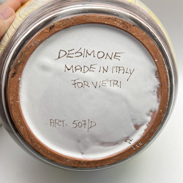 Vintage Giovanni DeSimone Vase - Farm and Harvest Scenes, Signed (Rare Large Size 11¾” X 10”) For Sale - Image 12 of 12