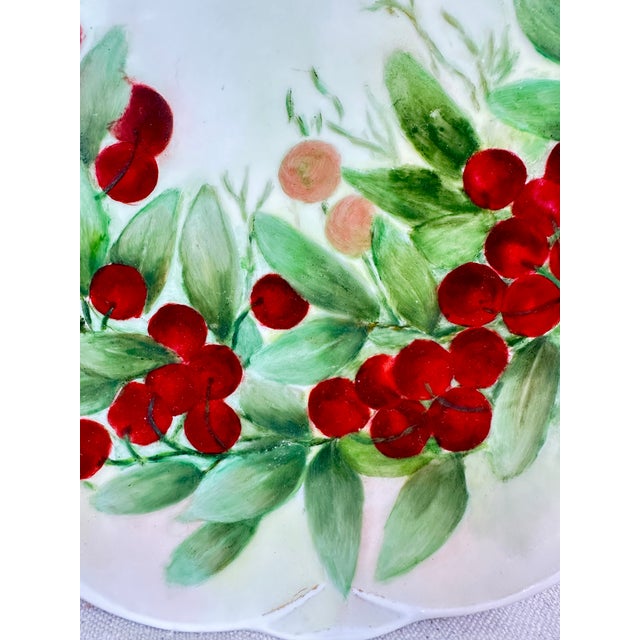 Vintage small platter decorated with cherries and leaves. This is a pre-owned item so please see all pictures and ask any...