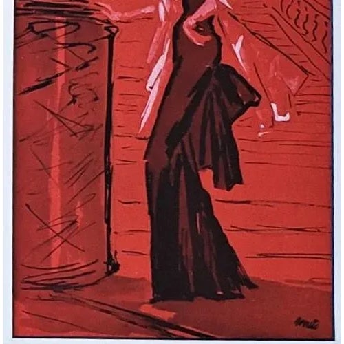 Paper 1948 French Fashion Prints-Benito,set of 2, Matted For Sale - Image 7 of 8