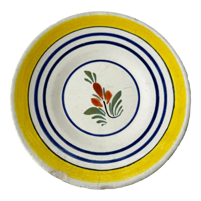 Antique French Henriot Quimper Hand Painted Plate For Sale