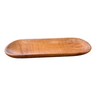 Andrianna Shamaris Oval Teak Wood Platter For Sale