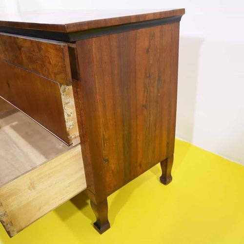 Antique Walnut Chest of 3 Drawers with Inlaid Filigree For Sale - Image 12 of 14