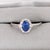 Blue Ceylon Sapphire Ring W Earth Mined Diamonds in Solid 14k White Gold Oval 6x4mm, Size 6.75 For Sale - Image 8 of 10
