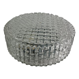 Circular Textured Glass Ceiling or Wall Light in the style of Rupert Nikoll, 1960s For Sale