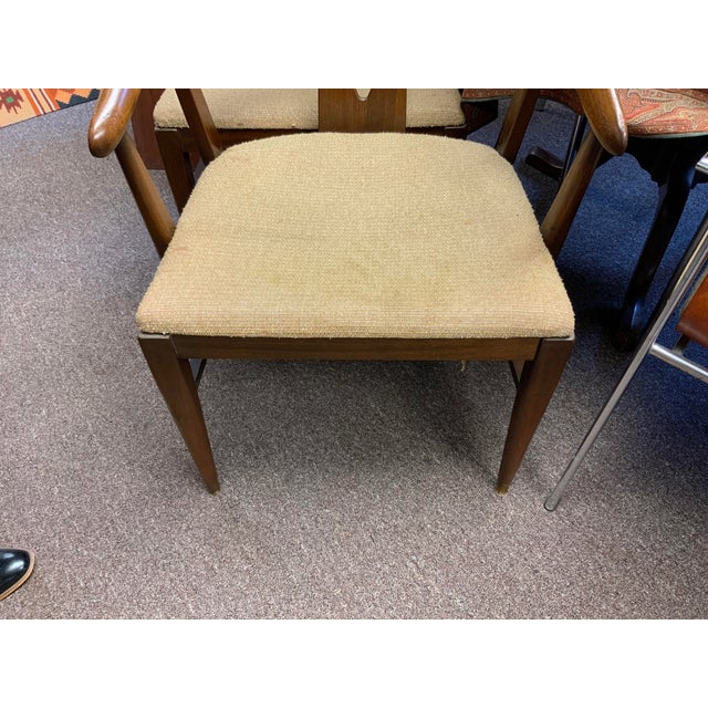 Mid 20th Century Blowing Rock Furniture Set of Six Walnut Wishbone Style Dining Chairs For Sale - Image 14 of 15