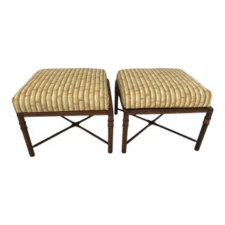 Vintage Mid Century Ottomans - a Pair For Sale