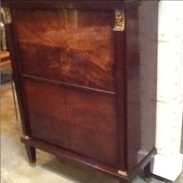 French 1940s Vintage Egyptian Revival Drop Front Desk For Sale - Image 3 of 7