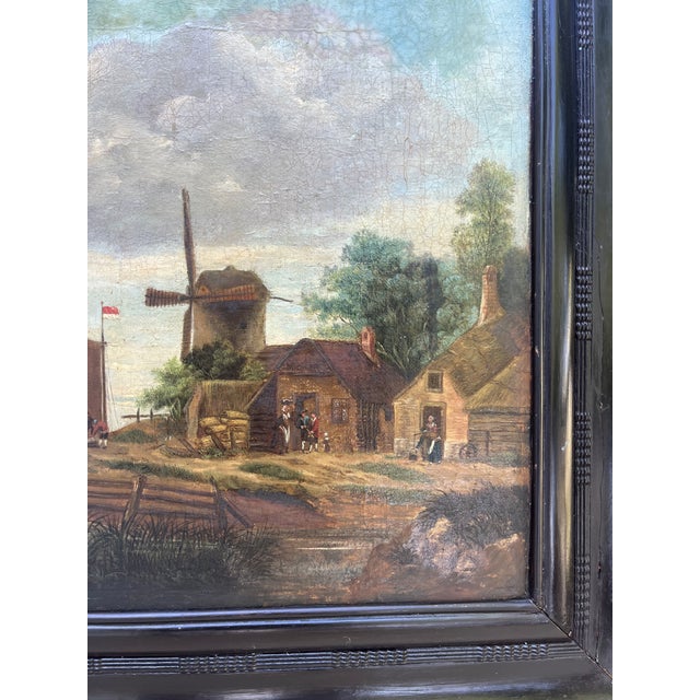 Sky Blue 17th Century Dutch Old Master Painting, Monogrammed Sr For Sale - Image 8 of 11