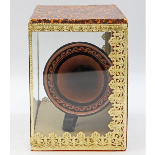Grand Tour C. 1880's Greco-Roman Ram's Head Shaped Pottery Rhyton in Box For Sale - Image 3 of 7
